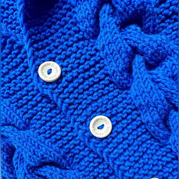 NEW Baby Romper Jumpsuit 0 3 6 months blue handmade Bodysuit Winter - Picture 3 of 6